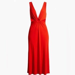 ASOS Design Plunge Cutout Midi Dress